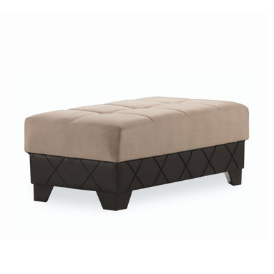 Primenest Marabella Collection Upholstered Convertible Ottoman With Storage