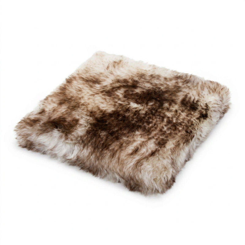 New Zealand Sheepskin Wool Chair Pad , Gradient Chocolate, 17" x 17", 1