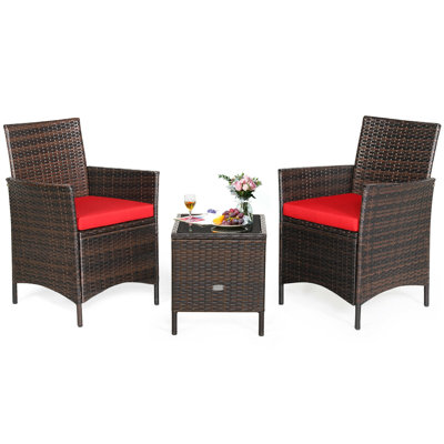 2-Person Patio Conversation Set with Cushions
