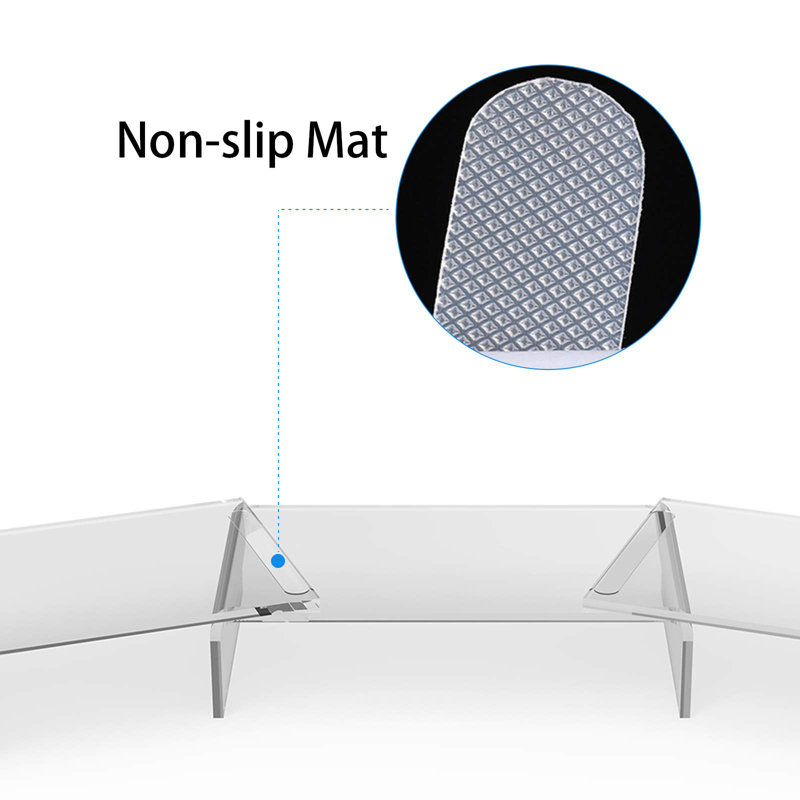 Acrylic Monitor Stand Riser,Dual Monitor Stand With Adjustable Length And Angle,3 Shelf