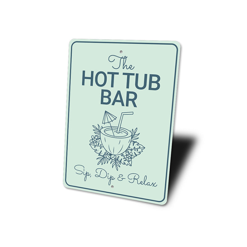 Enseigne en aluminium Sip Dip Relax, H 18 po x l 12 po x P 0,06 po