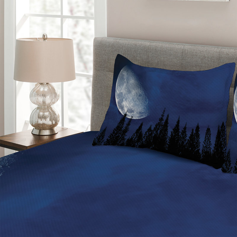 Half Moon Rustic Polyester Coverlet, King Bedspread + 2 Shams