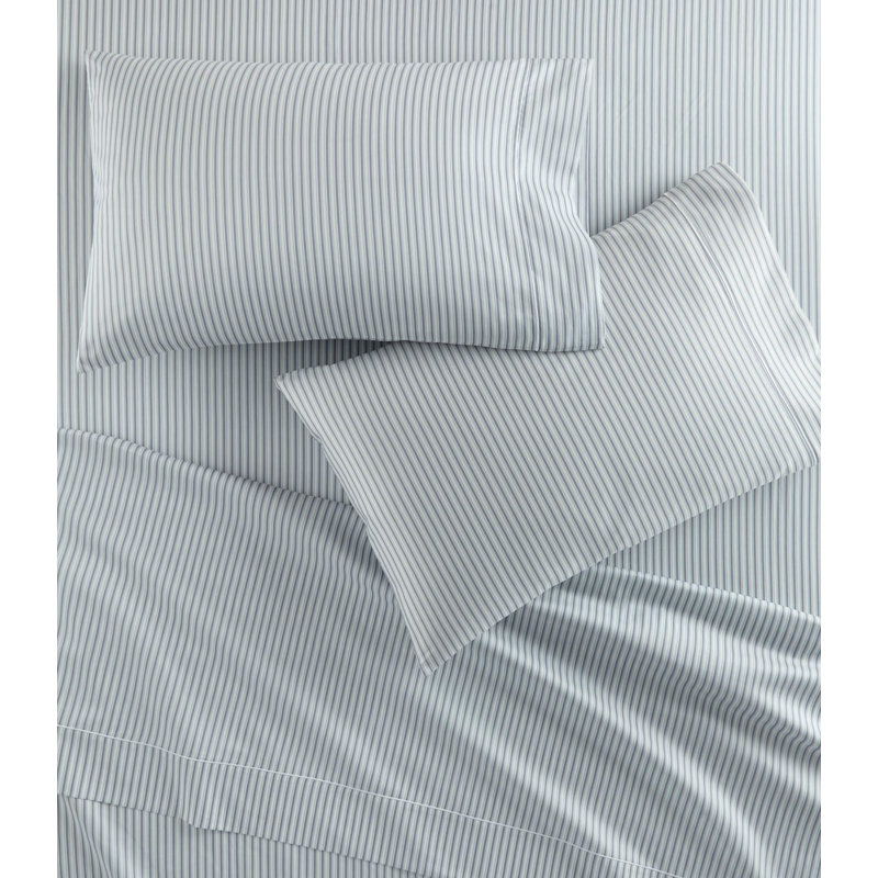 Windsor Stripe Classic Printed Sheet Set, King Pillowcase, Stripe Wedgewood