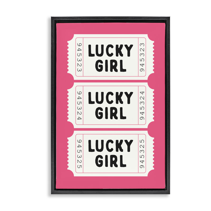 Cadre flottant Lucky Girl, H 31 po x l 21 po, Cadre flottant noir de jais