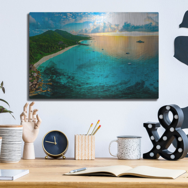 «LaDigue 2 Crop», art mural en métal, H 12 po x l 16 po