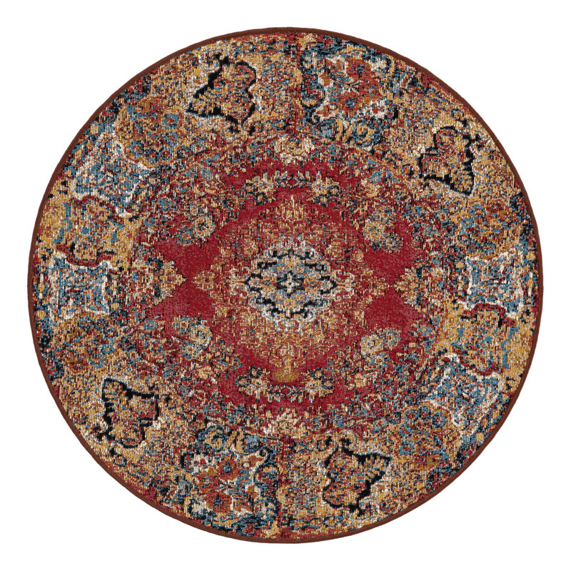Tapis d'extérieur traditionnel, Rond 3 pi 1 po