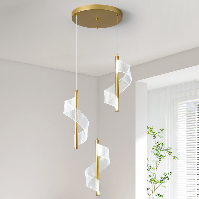 3 - Light LED Gold Cluster Pendant Light