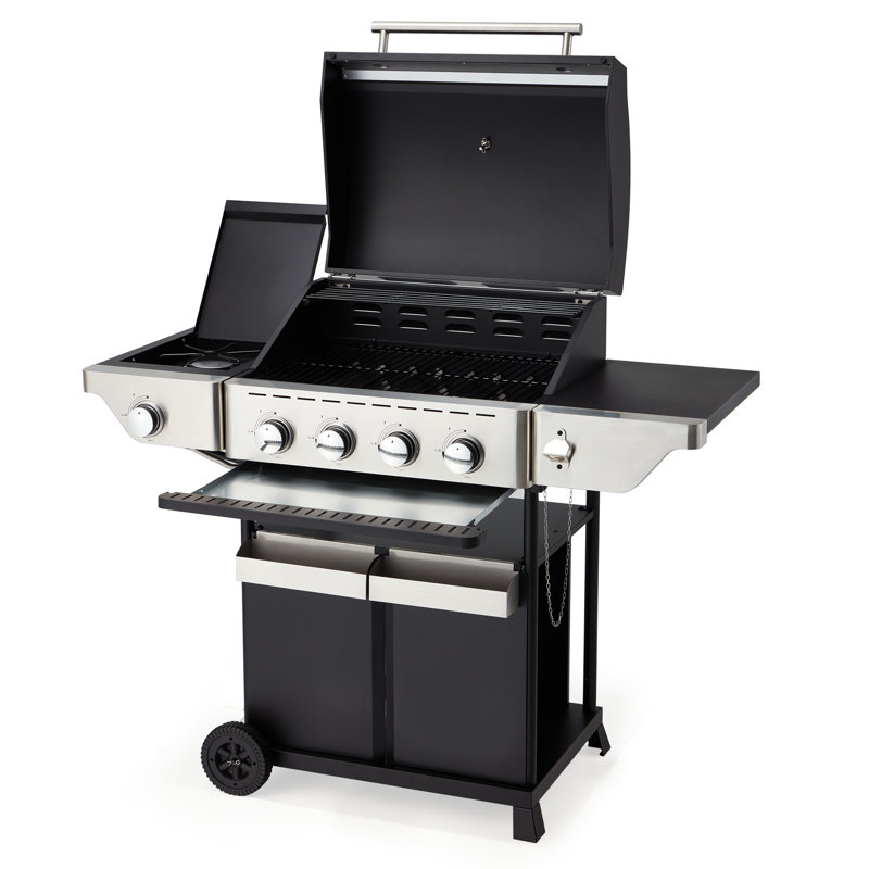 Barbecue portatif au propane liquide à 4 brûleurs avec armoire