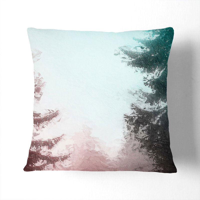 Through the Trees Cushion with Filling, 40cm H x 40cm W x 15cm D, Stone