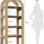 Étagère en bois de teck de 70,86 po de hauteur à 5 niveaux, bibliothèque moderne en bois avec étagère, bureau, chambre à coucher et salon