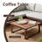 Solid Wood L-Shape Outdoor Sectional Sofa Set With Coffee Table