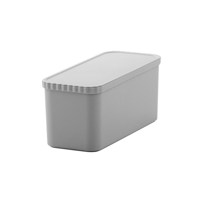 Slim Stacking Bin Set of 2, Grey