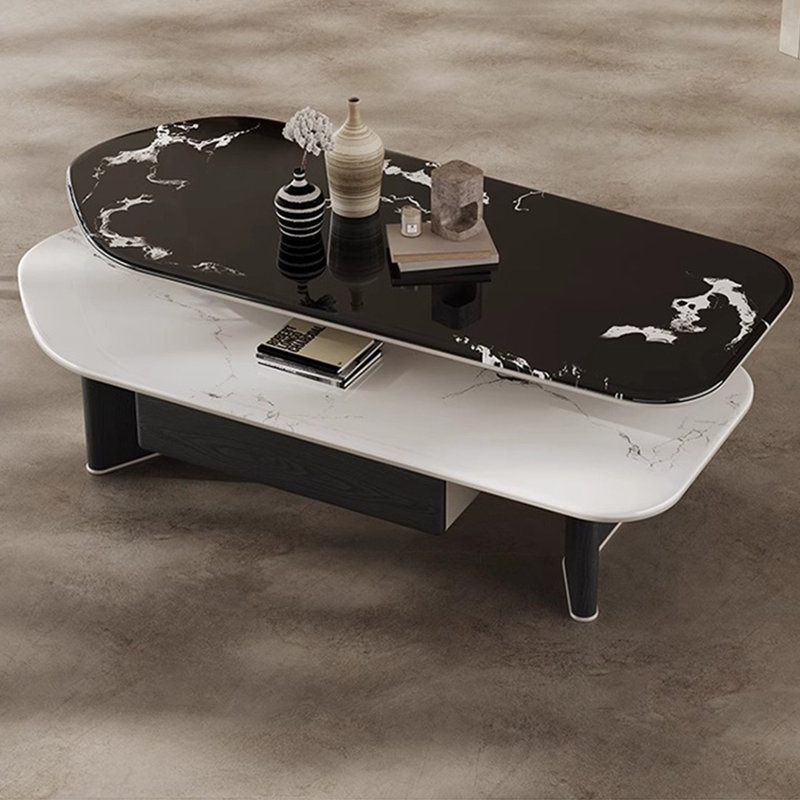 Simple microcrystalline stone coffee table