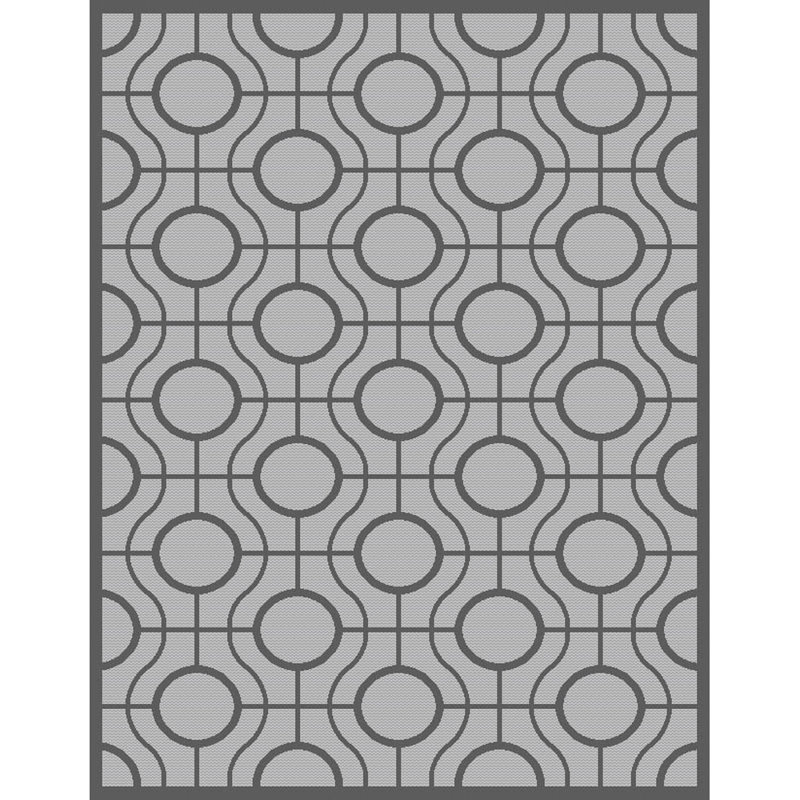 Tapis intérieur / extérieur gris Arneshia, Rectangle 4 pi x 5 pi 7 po