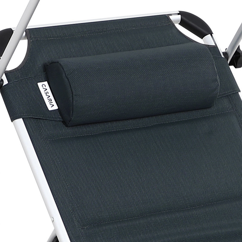 60cm Long Reclining Single Chaise, Grey/Brown/Blue