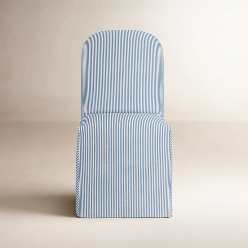 Maggie Slipcover Dining Chair, Prep Stripe Blue