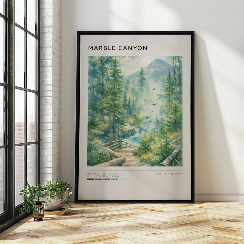 Marble Canyon, reproduction d'art sur toile, Cadre flottant en érable américain, 20 po x 30 po