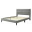 Lit gigogne double avec tête de lit grise, P 80 po x l 58,5 po, H 42,5 po, charge de 68 lb en groupe, canal en tissu 80 58,5 42,5 po