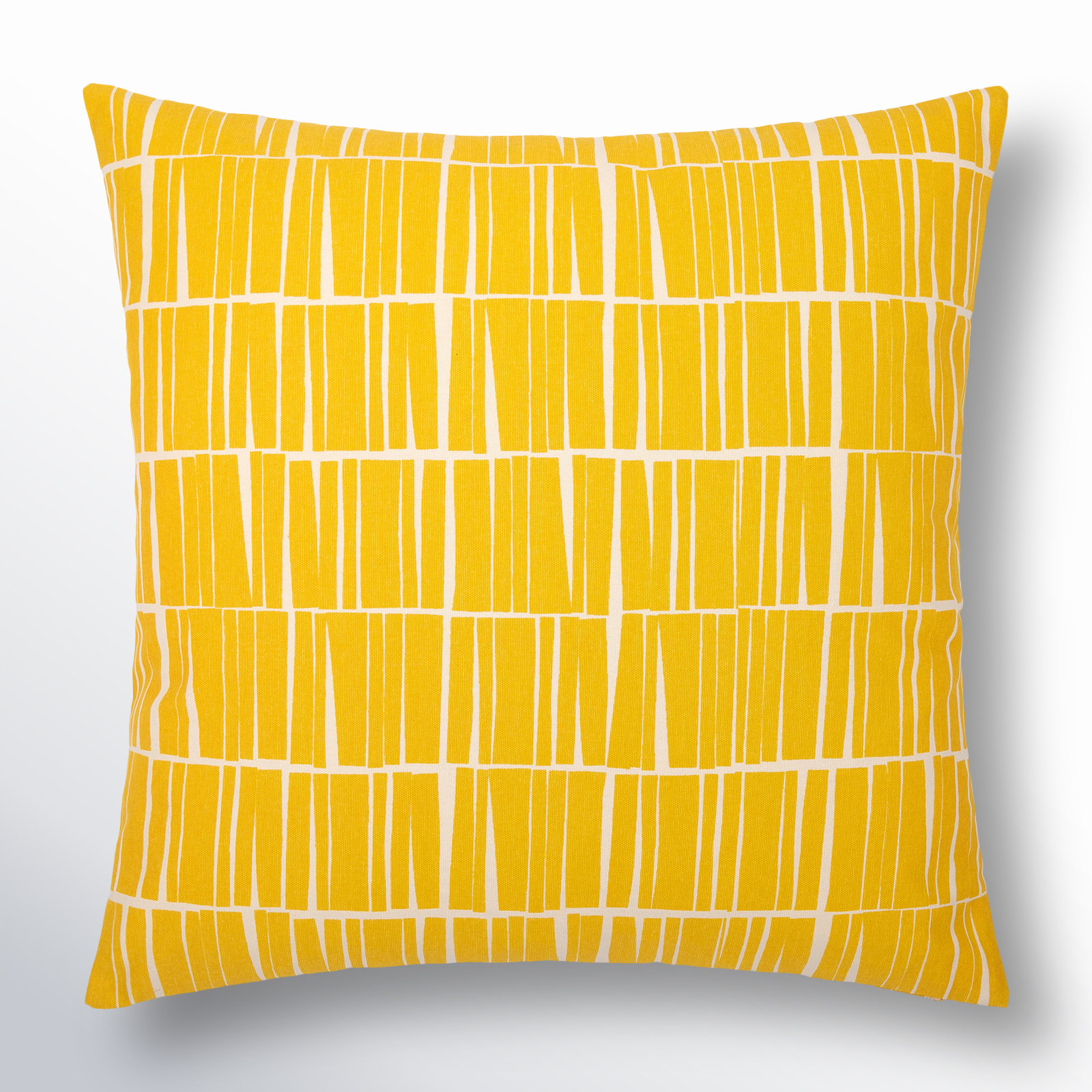 Lisi Cotton Pillow Cover, 20" x 20", Mustard/Beige