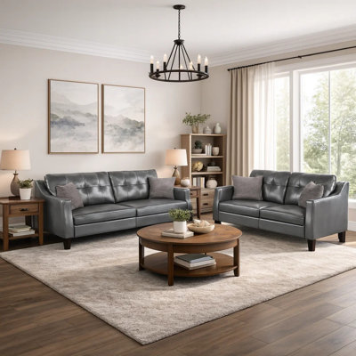 2 - Piece Vegan Leather Living Room Set