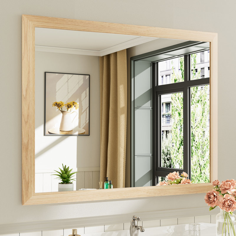 Miroirs de salle de bain modernes et contemporains en métal biseauté rectangulaire / carré avec verre trempé HD