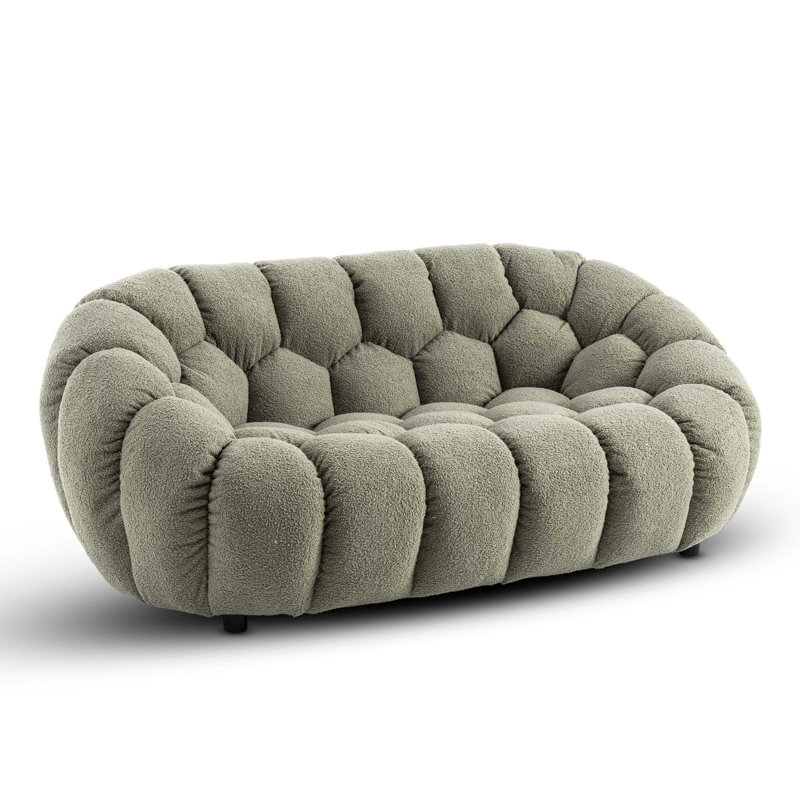 Low-Profile Boucle Brosen Sofa, 2, Sage Green