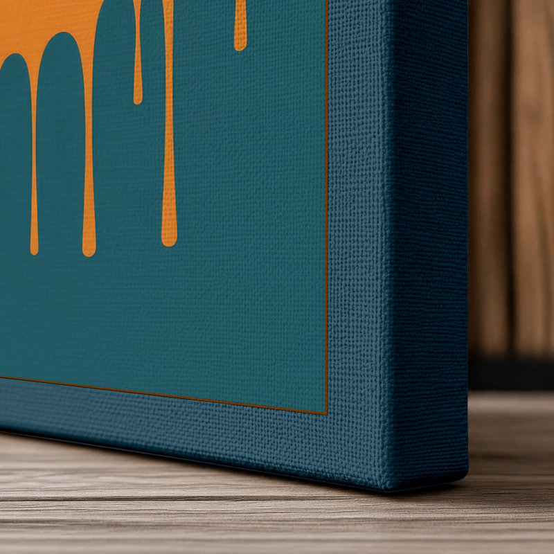 Melting Eye in Motion Modern - Wrapped Canvas, 36x24 - 91.4 x 61.0 cm, Teal Border