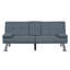 Canapé-lit convertible moderne en tissu gris avec ports USB et porte-gobelets rabattables