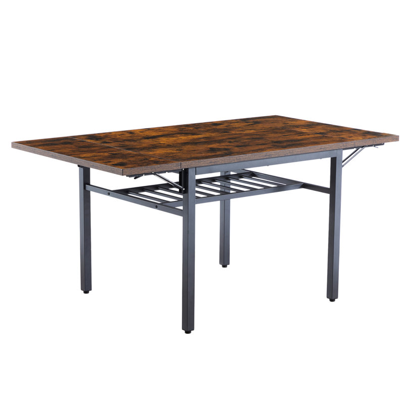 Table pliante, brun rustique, H 30,5 po x L 63,2 po, l 35,5 po, pour un repas à la maison brun long large et peu encombrant