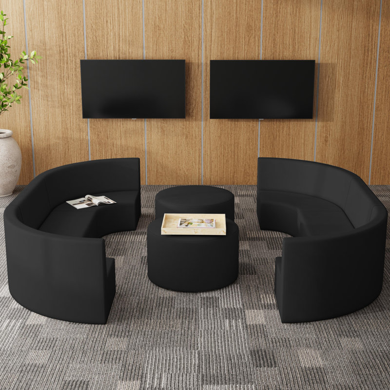 Ensemble de 6 chaises à dossier haut Pro Series, hauteur de 12 po, 36.75" H x 108" W x 36" D, Noir, noir, noir, noir
