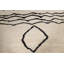 Tapis oriental marocain beige / ivoire / noir à teinture végétale unique noué à la main 8 pi 1 po x 9 pi 9 po