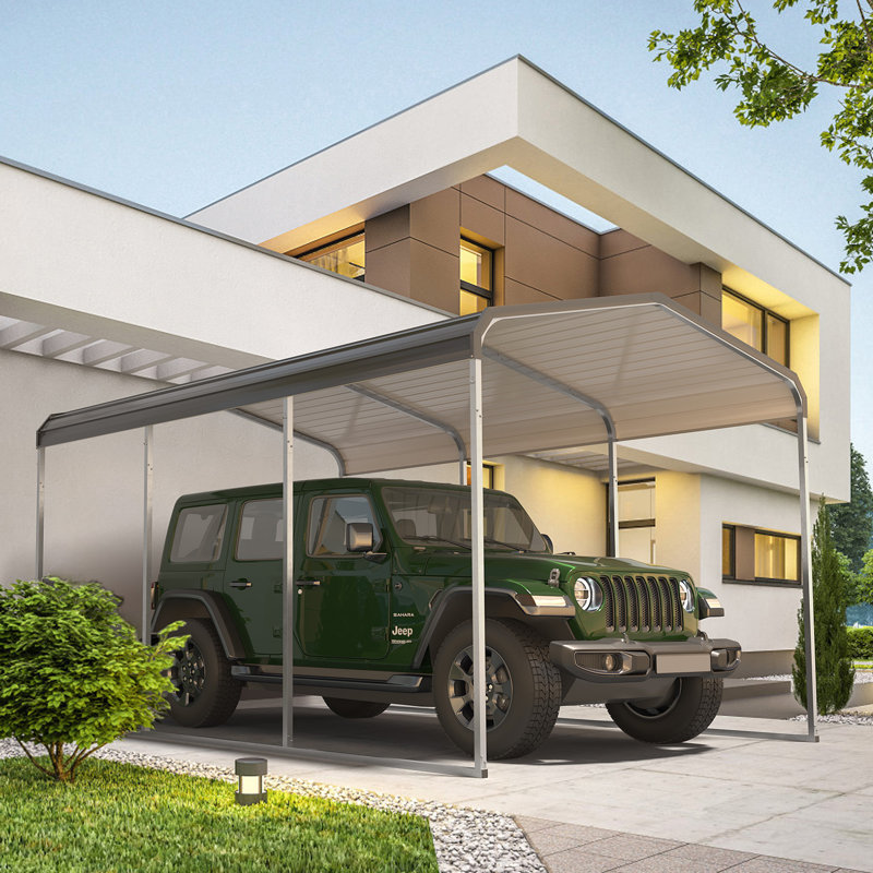 Heavy-Duty Steel Carport with Galvanized Roof