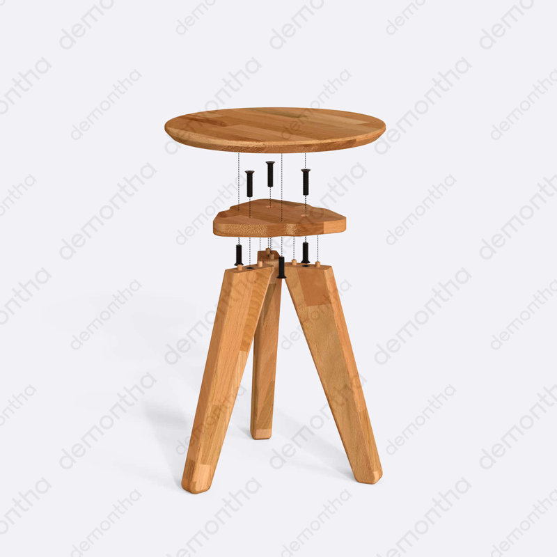 Table basse Monroe, table de salon minimaliste en bois de hêtre massif, H 17,7 po x L 17,7 po x l 17,7 po