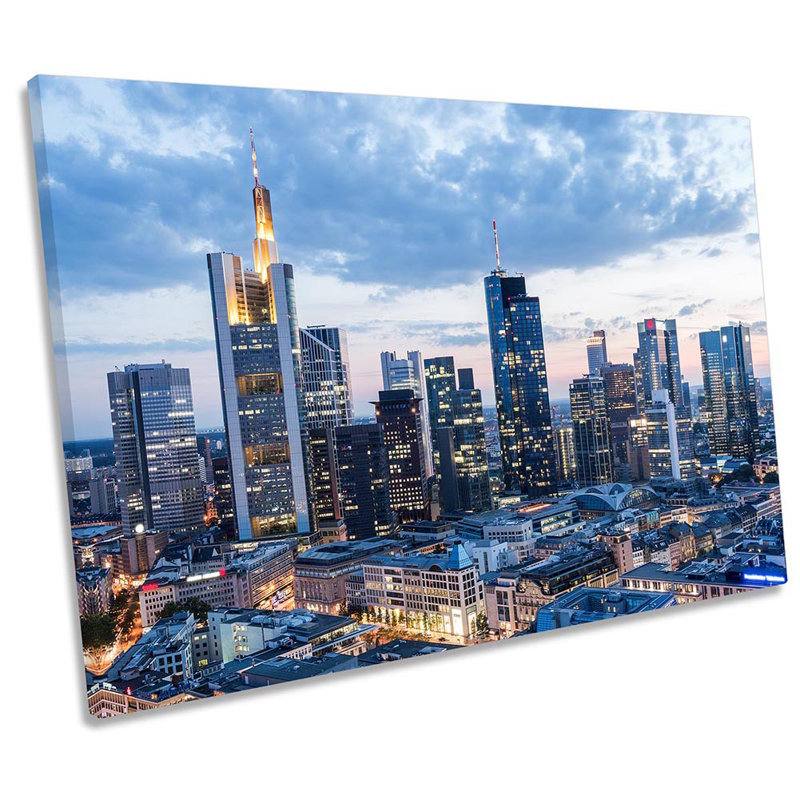 Frankfurt Cityscape Skyline - Wrapped Canvas Art Prints, 91.4cm H x 137.2cm W x 4cm D