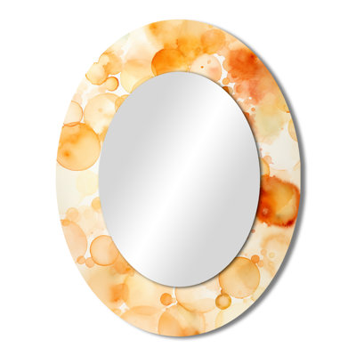 Sunset Reverie Abstract Collages I - Orange Oval Wall Mirror Decor