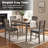 5PCS Dining Table Set with 4 Upholstered Chairs 1 Rectangular Table for Dining Room Gray
