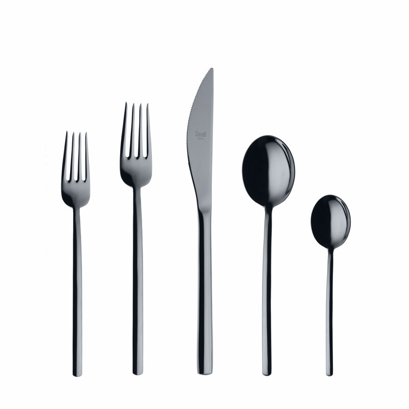 Mercer41 Stainless Steel Flatware Set, Black Gold