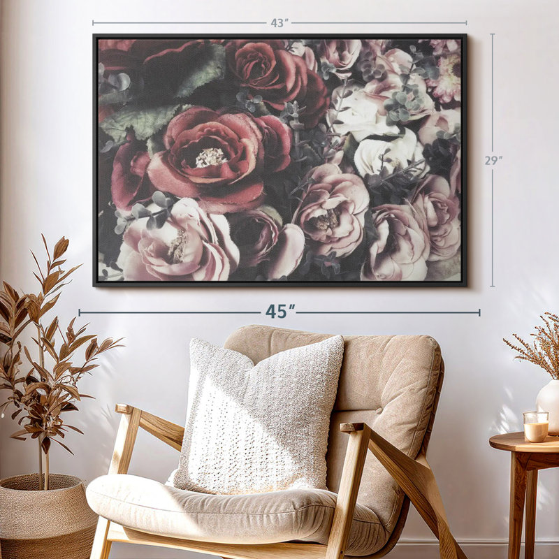 Faux Roses Canvas Print, 29" H x 43" W