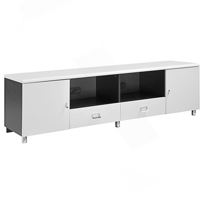 Console à 2 tiroirs, console de télévision brillant