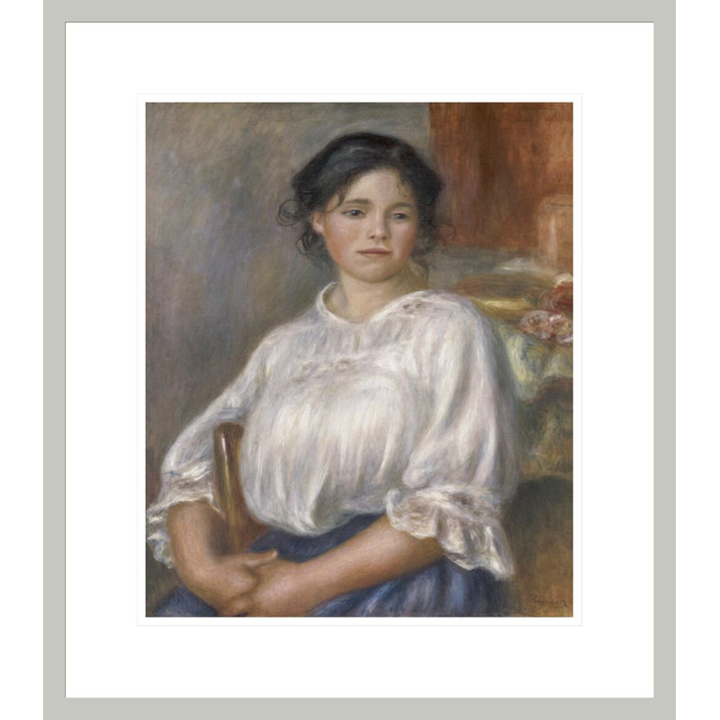 «Jeune fille assise sur une chaise» par Pierre-Auguste Renoir, impression giclée encadrée, 20,21 po H x 17,75 po L