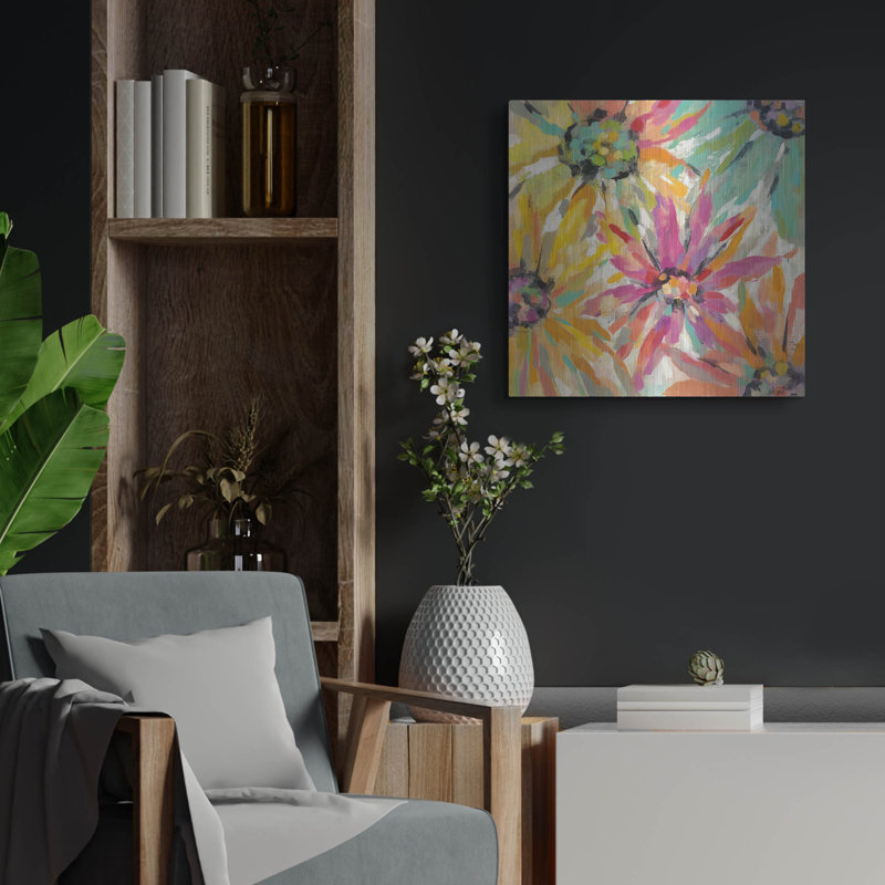 "Pétales abstraits II" par Silvia Vassileva, H 24 po x l 24 po