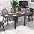 Patio Expandable Dining Table  31.5”-63” Adjustable Rectangular All Weather Aluminum Outdoor Dining Table For 4-6 Person