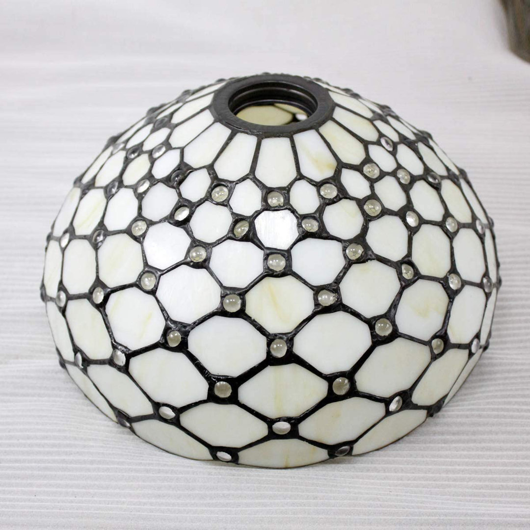 8'' H Glass Bowl Lamp Shade Fleur De Lis Living