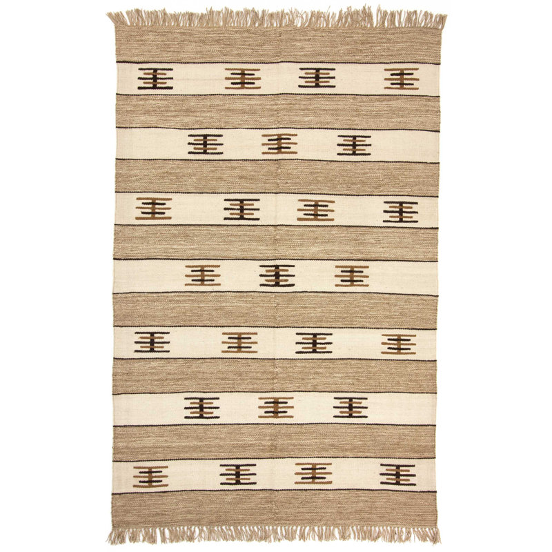 Geometric Wool Hand Woven 195cm X 305cm Area Rug