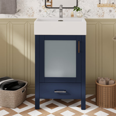 20" Single Bathroom Vanity With Ceramic Top