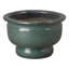 BOWL PLANTER ON PEDESTAL, TEAL 21X14.5"H-1418260496