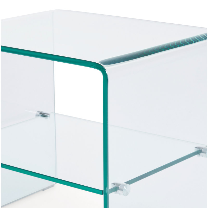 Table de bout en verre avec rangement Brinya