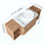 Meuble-lavabo mural avec lavabo d'art en céramique et 2 tablettes de rangement, 2 portes à fermeture douce, contreplaqué