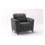 Fauteuil d'appoint Callie de 39 po en tissu tissé gris avec coussin capitonné et pieds en métal noir-365687472