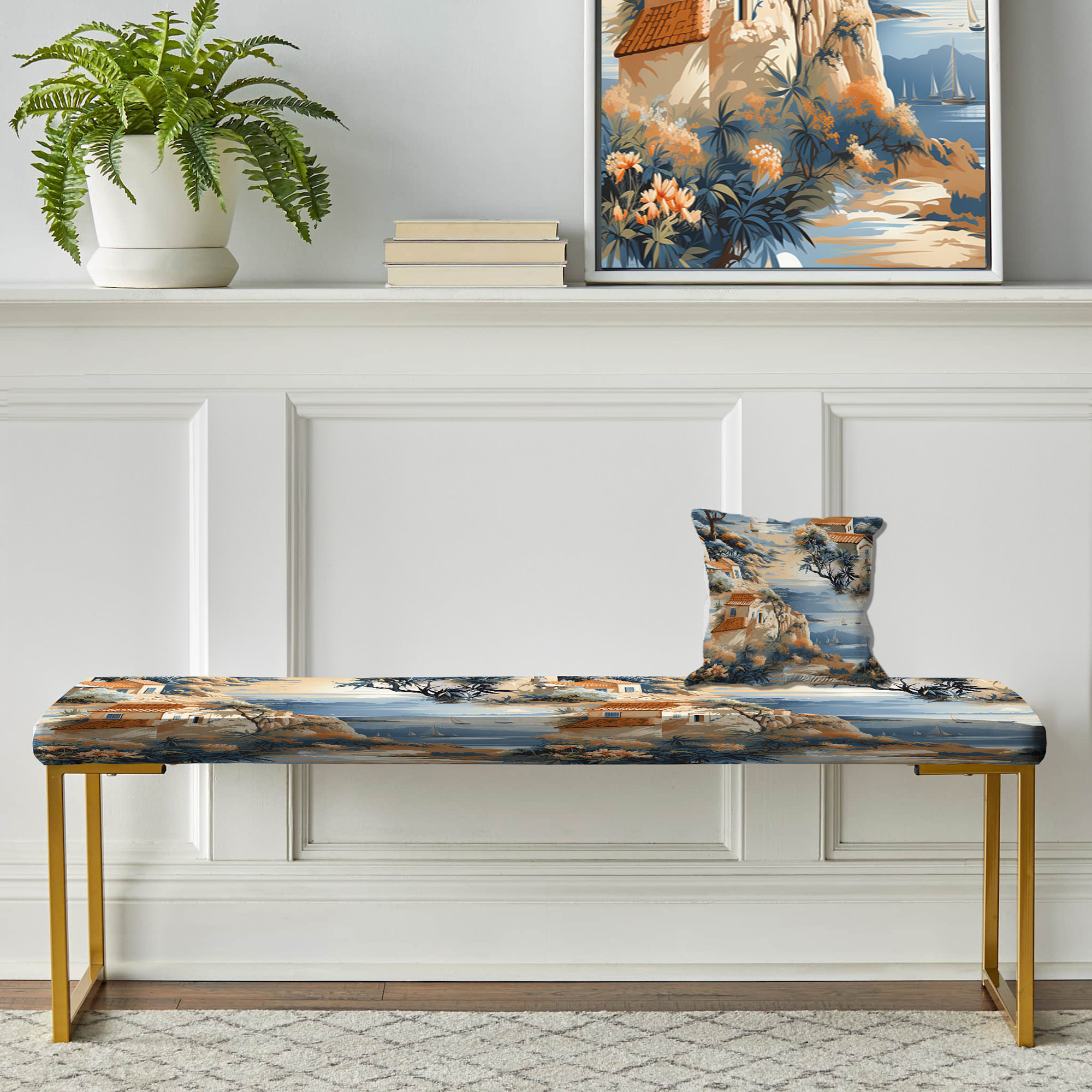 Design Art Mediterranean Oasis Botanical Pattern - Patchwork ...